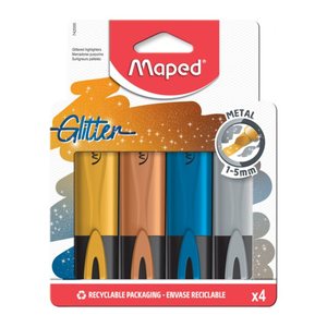 maped FLUO PEPS METALLIC GLITTER  Textmarker farbsortiert, 4 St.