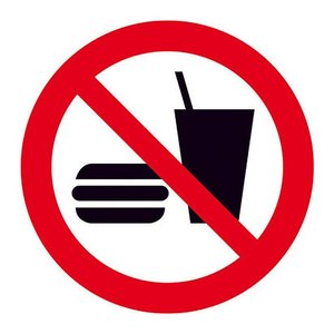 SafetyMarking® Verbotsaufkleber "Essen und Trinken verboten" rund 20,0 cm, 1 St.