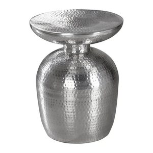 WOHNLING Beistelltisch rund Aluminium silber 36,5 x 36,5 x 46,0 cm, 1 St.