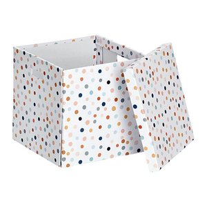 Zeller Dots Aufbewahrungsbox weiß, mit Punkten 33,5 x 33,0 x 32,0 cm, 1 St.
