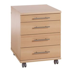 MÖBELPARTNER Rollcontainer buche 4 Auszüge 42,0 x 50,0 x 56,9 cm