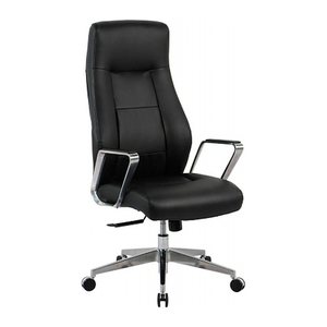 Chefsessel, 10013 Kunstleder schwarz, Gestell silber