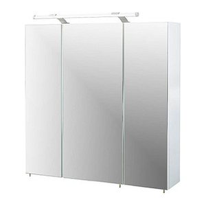 MÖBELPARTNER Spiegelschrank Dorina 125523 weiß glanz 70,0 x 16,0 x 75,7 cm