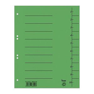 bene Trennblätter DIN A4 1-10 grün, 210 g/qm, 50 St.