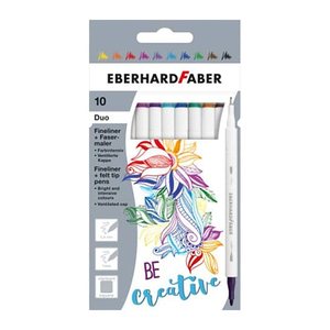 EBERHARD FABER Duo Fineliner farbsortiert 0,4 mm, 10 St.