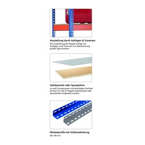 SCHULTE Schwerlast-Weitspannregal 18290-N blau 214,6 x 46,8 x 243,8 cm