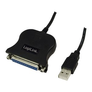 Logilink USB-Kabel D-Sub 25-pin parallel St/Bu 1.80m bk