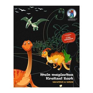 URSUS® Kratzbuch Drachen und Dinos mehrfarbig
