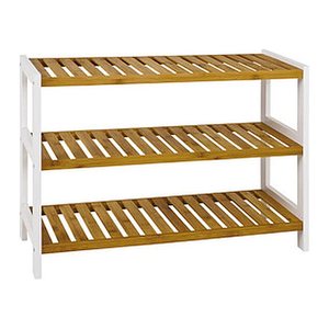 HAKU Möbel Schuhregal bambus, weiß 70,0 x 26,0 x 55,0 cm, 1 St.
