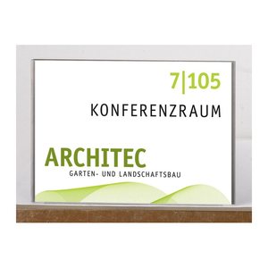 SignSystems® Türschild LITE Metall silber DIN A6 quer, 1 St.