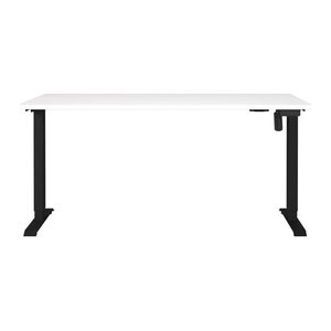 GERMANIA Boras höhenverstellbarer Schreibtisch weiß rechteckig, T-Fuß-Gestell schwarz 160,0 x 80,0 cm