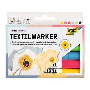 folia Basic Edition Textilmarker farbsortiert, 6 St.