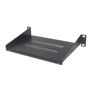 INTELLINET 10" Fachboden 150mm Frontmont. 1HE perforiert sw