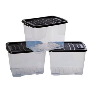 cep Curve Aufbewahrungsbox 24,0 l transparent, schwarz 30,0 x 40,0 x 28,0 cm, 1 St.