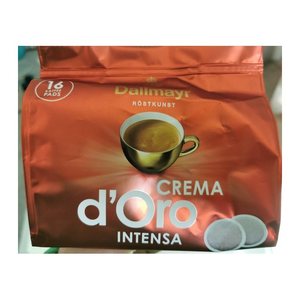 Dallmayr Crema d'Oro INTENSA Kaffeepads, Arabicabohnen kräftig, 16 St.