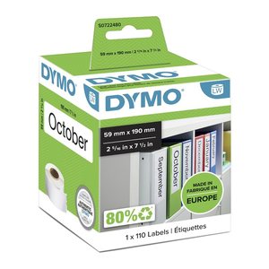 DYMO Etikettenrolle für Etikettendrucker S0722480 weiß, 59,0 x 190,0 mm, 1 x 110 Etiketten