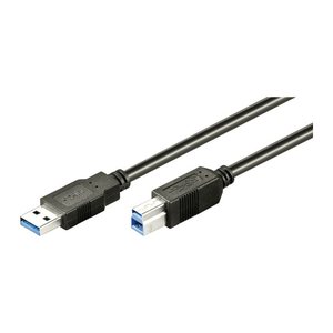goobay USB 3.0 A/USB 3.0 B Kabel 3,0 m schwarz, 1 St.