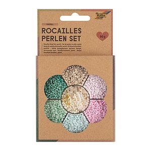 folia Perlen-Set Rocailles pastell mehrfarbig