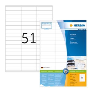 HERMA Etiketten 4611 weiß 70,0 x 16,9 mm, 200 Blatt