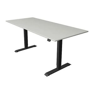 Kerkmann Move 1 elektrisch höhenverstellbarer Schreibtisch lichtgrau rechteckig, T-Fuß-Gestell grau 180,0 x 80,0 cm