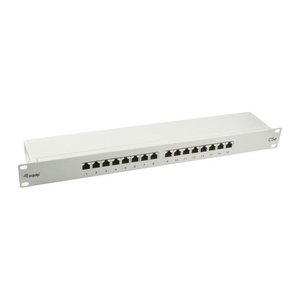 Equip 19" Patchpanel 16xRJ45 Cat5e FTP 1U 1000MHz RAL7035