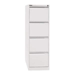 BISLEY Hängeregistraturschrank verkehrsweiß 4 Schubladen 41,3 x 62,2 x 132,1 cm, 1 St.