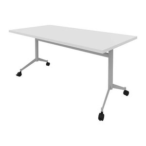 Quadrifoglio Mehrzwecktisch Pop-up weiß, alu rechteckig, T-Fuß-Gestell alu, 160,0 x 80,0 x 74,0 cm