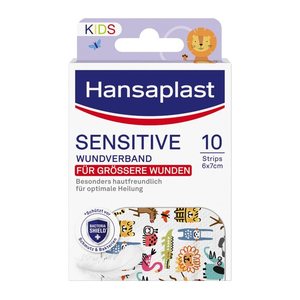 Hansaplast Wundverband Pflaster SENSITIVE KIDS 48709 bunt 60 x 70 mm, 10 St.