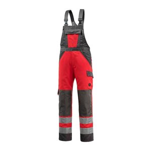 MASCOT® unisex Warnschutz-Latzhose Gosford rot, dunkelanthrazit Größe 52