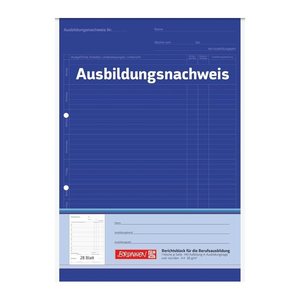 BRUNNEN Ausbildungsnachweis, tägliche Eintragungen Formularbuch, 1 Block