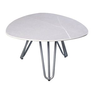 Garden Pleasure EMILIA Beistelltisch dreieckig abgerundet Stein grau 68,0 x 68,0 x 39,0 cm, 1 St.