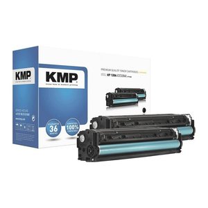 KMP H-T144D  schwarz Toner kompatibel zu HP 128A (CE320AD), 2er-Set
