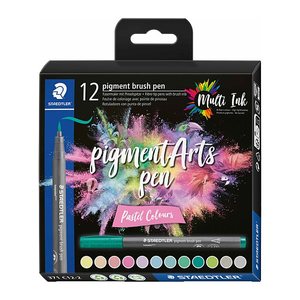 STAEDTLER MultiInk Pigment Arts brush pen 12er-Set Pastel retail