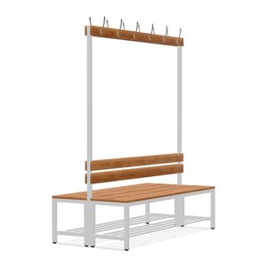Garderobenbank doppelseitig – 1600 mm lang – aus Holz/Stahl