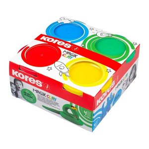 Kores® Knete Magic Clay mehrfarbig, 4 Farben je 40,0 g