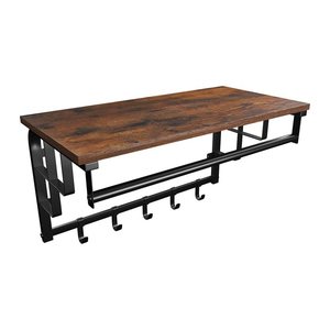 VASAGLE Wandgarderobe LCR12BX braun Metall 5 Haken 66,0 x 27,0 cm, 1 St.