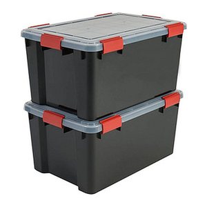 IRIS Ohyama AT-L BkR/C/D.Red Aufbewahrungsboxen 2x 50,0 l schwarz, transparent, rot 29,0 x 59,0 x 29,0 cm, 2 St.