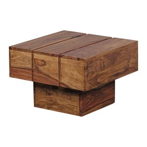 WOHNLING Beistelltisch quadratisch Massivholz sheesham 44,0 x 44,0 x 30,0 cm, 1 St.