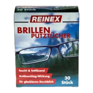 REINEX Brillenputztücher 1-lagig weiß, 30 Tücher