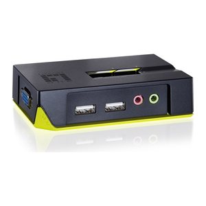 LevelOne KVM Switch 2-Port USB VGA audio support sw