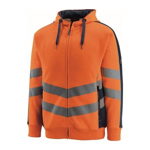 MASCOT® unisex Warnschutz-Langarmshirt Corby orange, schwarzblau Größe M, 1 St.