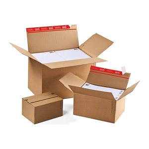 ColomPac® Versandkartons Blitzbodenkartons 45,0 x 32,5 x 19,0-31,0 cm, 10 St.