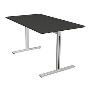 Kerkmann Form 1 Schreibtisch anthrazit rechteckig, T-Fuß-Gestell silber 140,0 x 80,0 cm