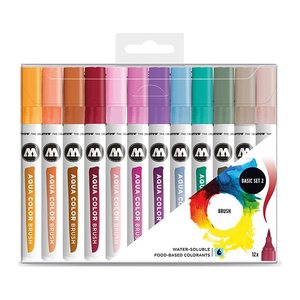 MOLOTOW Aqua Color Basic Set 2 Brush-Pens farbsortiert, 12 St.