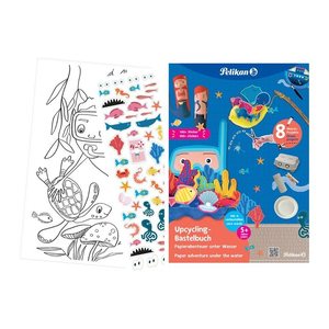 Pelikan Upcycling Bastelbuch mit Sticker, Meereswelt A4