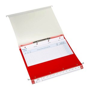 BOI Patienten-Dokumentations-Hängemappe 2-Ringe Click 2 Stationär rot Boden: 2,5 cm, 1 St.