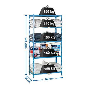 Simonrack Schwerlastregal MADERCLICK MINI 8435104937242 blau 80,0 x 30,0 x 180,0 cm
