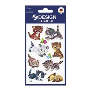 AVERY Zweckform Aufkleber 4346 Katzen, 30 Etiketten