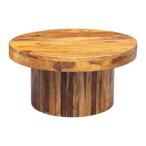 WOHNLING Couchtisch rund Massivholz sheesham 60,0 x 60,0 x 30,0 cm, 1 St.