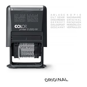 COLOP Textstempel Printer S 220/W N selbstfärbend schwarz ohne Logo, 1 St.